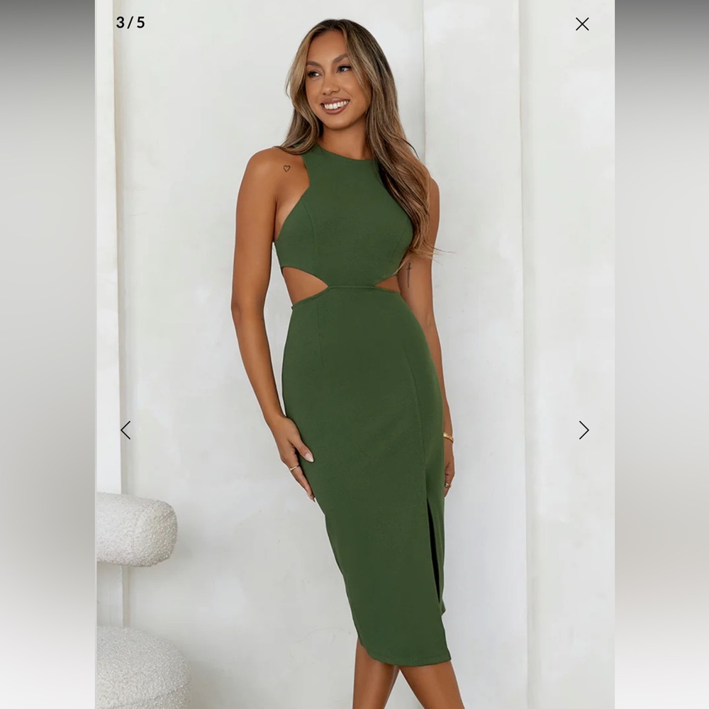Hello Molly excellence in style dress cutout midi green
